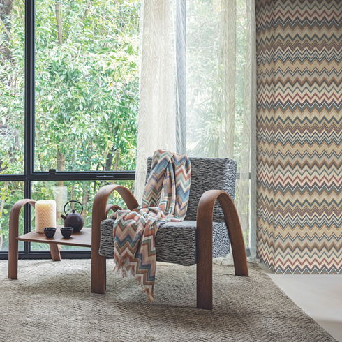 Happy Zigzag Green & Brown Wallpaper