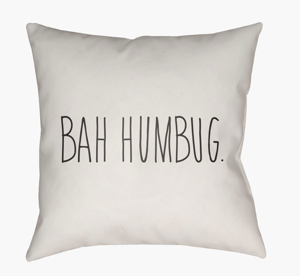 Bahhumbug Accent Pillow, Decorative Pillow by Surya, 18" length x 18" width