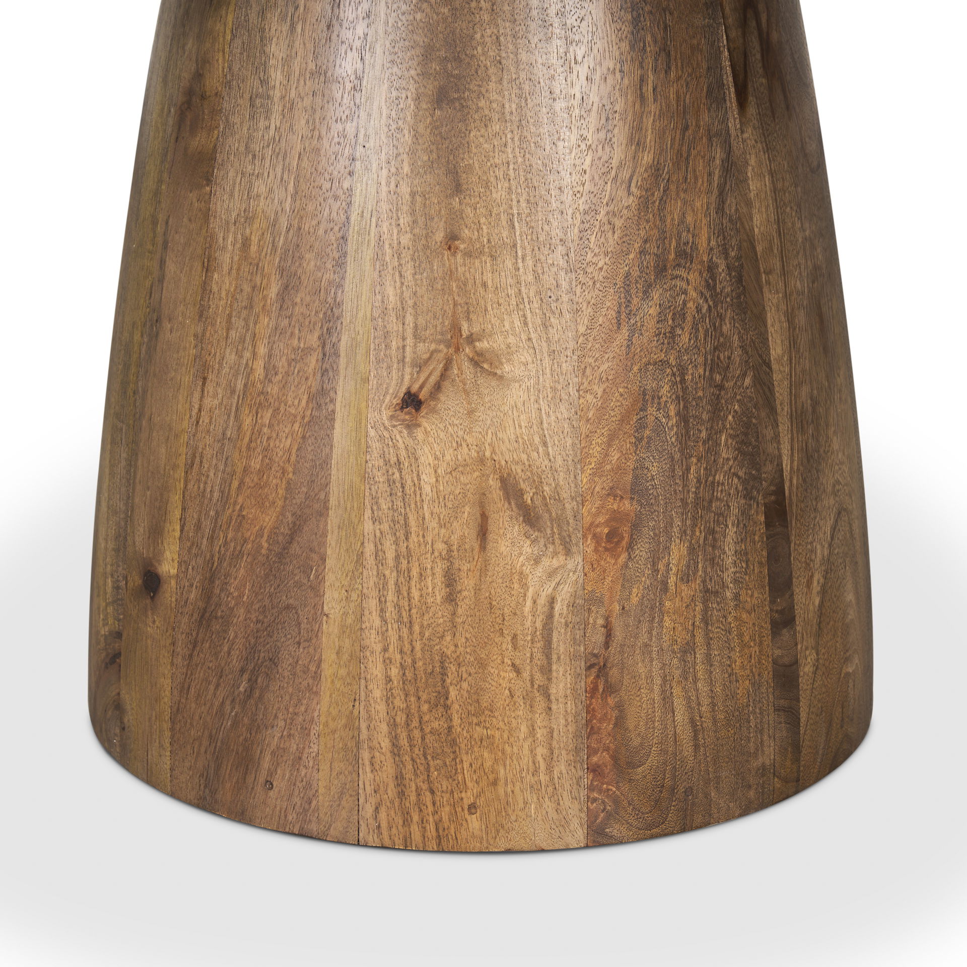 Allyson 48' Round Brown Wood Pedestal with White Marble Top Dining Table large image 