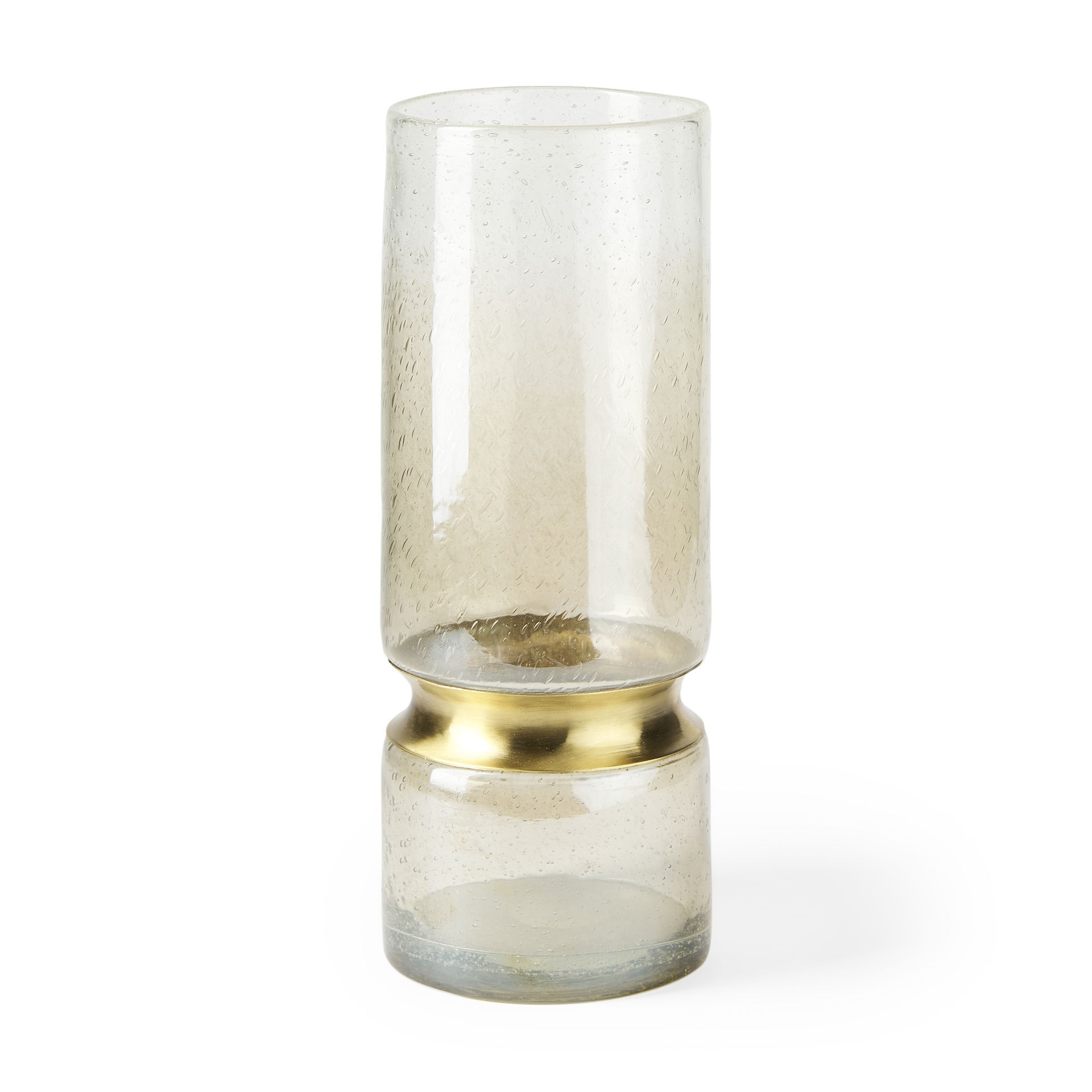 Adriatic II Large Brushed Gold Metal Glass Vase large image 