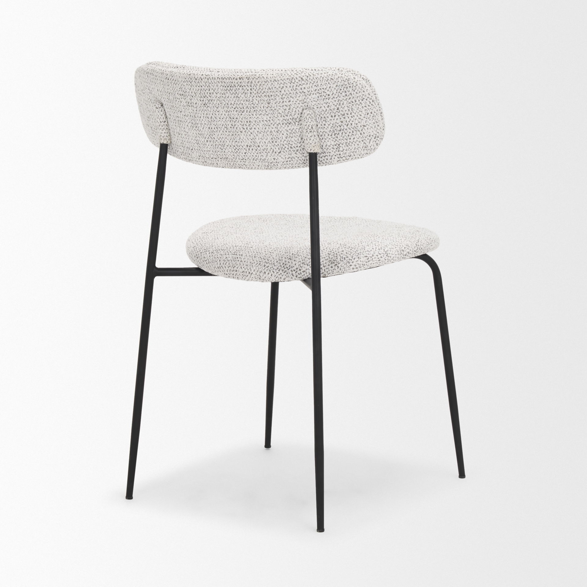 Casey Matte Black Metal with Gray Fabric Dining Chair large image 