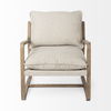 Brayden 28.3L x 34.1W x 35H Light Brown Wood with Beige Fabric Seat Accent Chair thumbnail 6