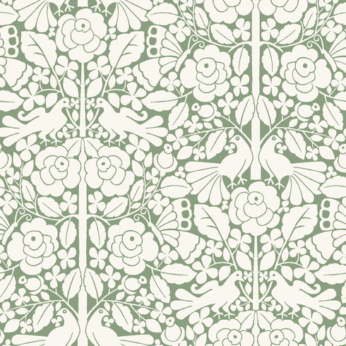 Fairy Tales Green Wallpaper