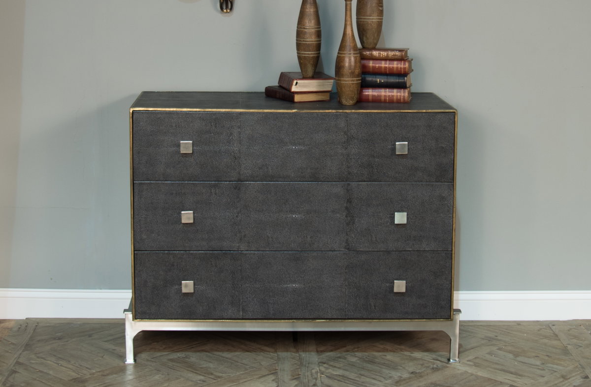 Grey Shagreen Dresser, by Sarreid, 1'8" length x 3'6" width x 2'10" height View 14