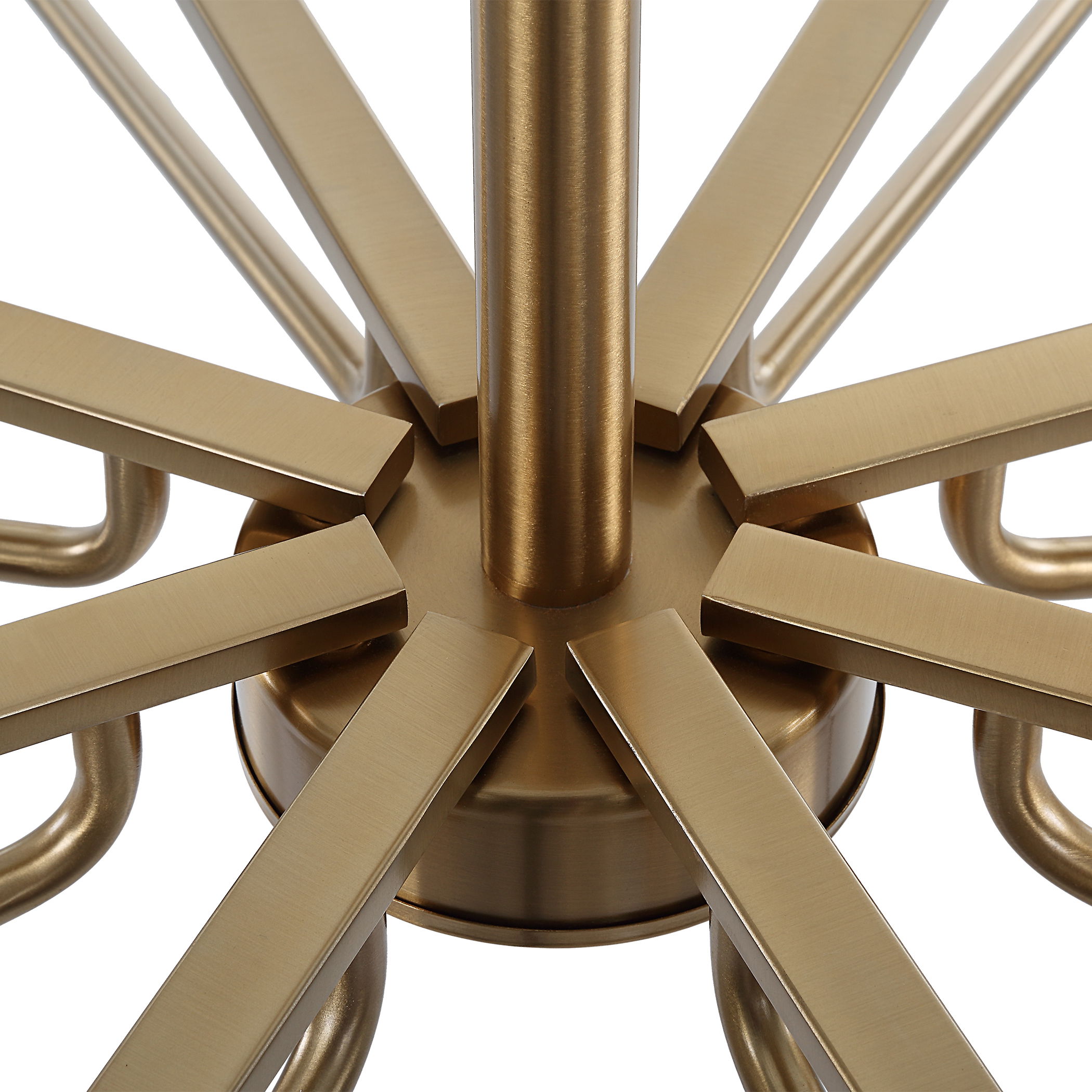 Lassen 8 Light Brass Chandelier large image 