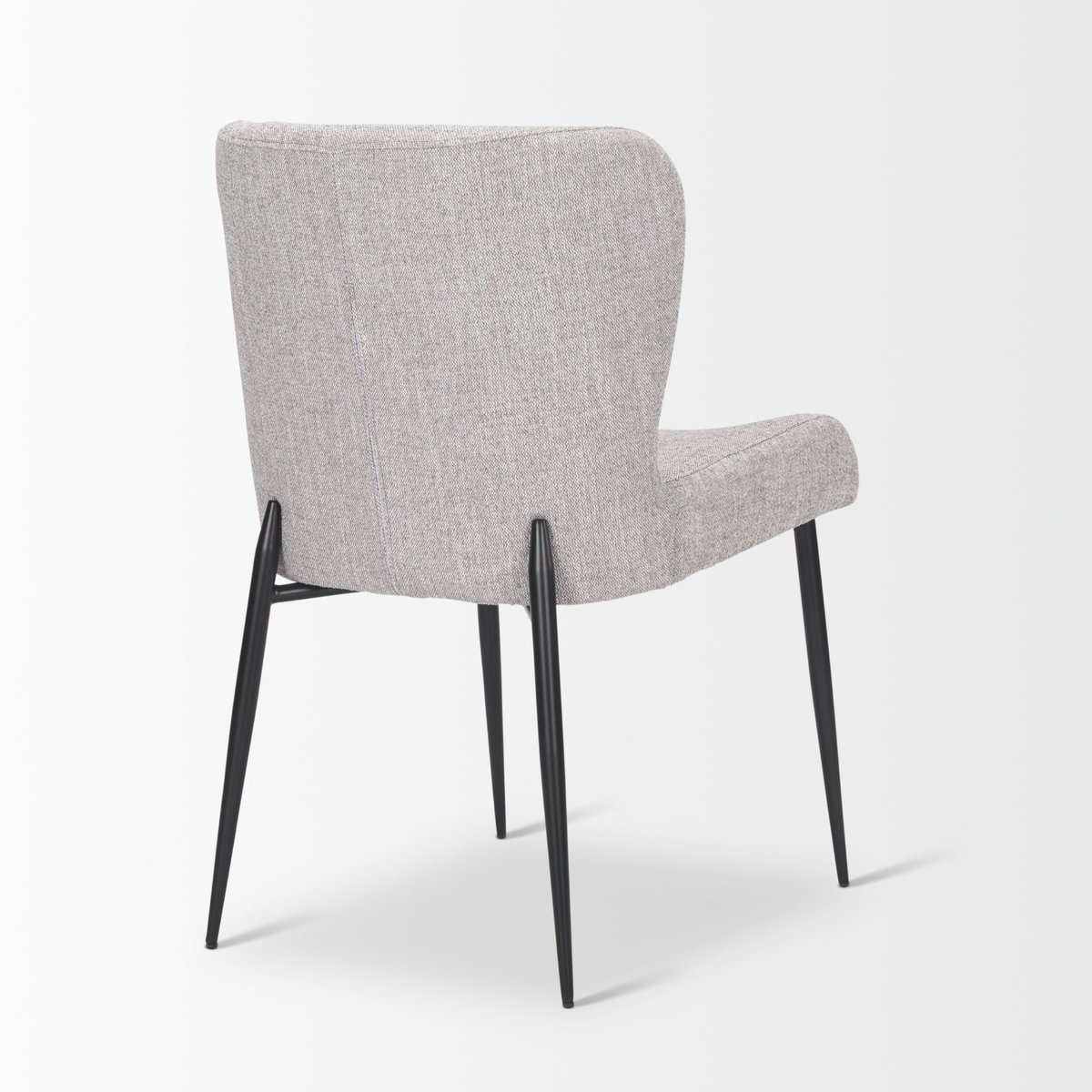 Hartt Dining Chair with Matte Black Metal Frame and Gray Fabric, by Mercana, 19.75" length x 25" width x 32.5" height View 8