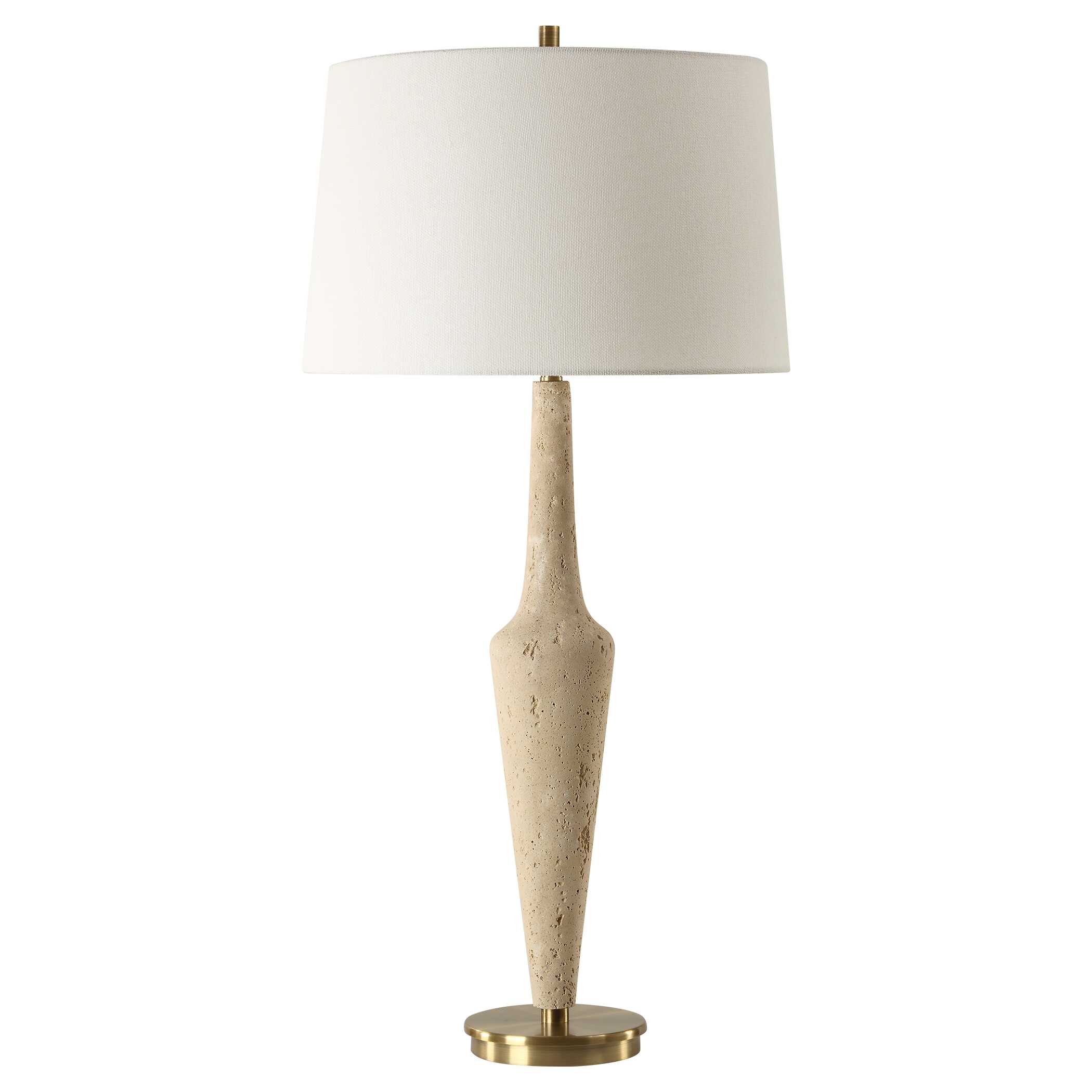 Juliet Travertine Table Lamp, by Uttermost, 17" width x 35.75" height x 17" depth View 5