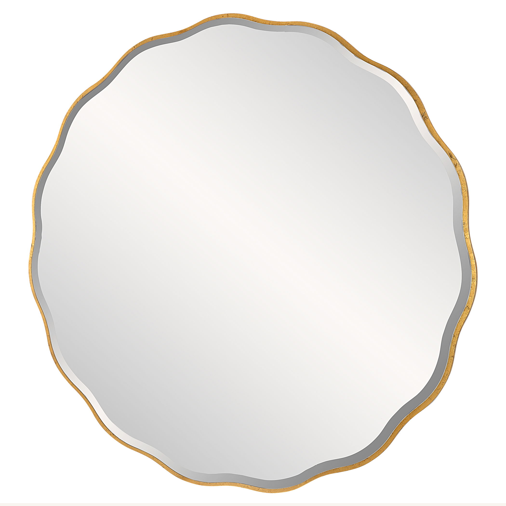 Aneta Large Gold Round Mirror large image 