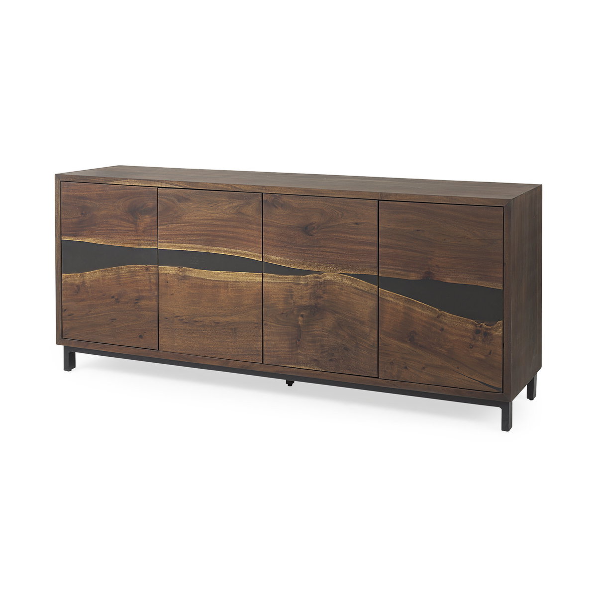 Hemlock 69L x 18W x 30H Brown Wood Sideboard, Sideboards & Buffet by Mercana, 68.9" length x 18.11" width x 29.92" height View 1