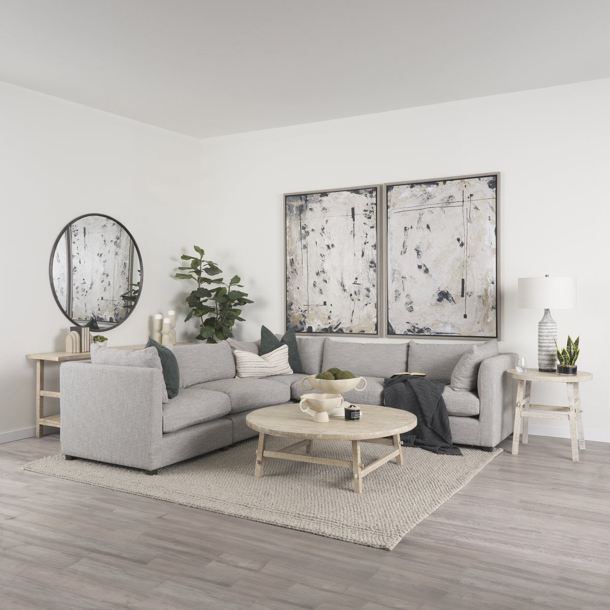 Halston Corner Light Grey Performance Fabric, Sectional Sofa by Mercana, 38.5" length x 38.5" width x 30.5" height View 2