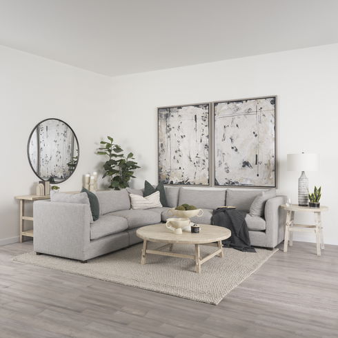 Halston Corner Light Grey Performance Fabric