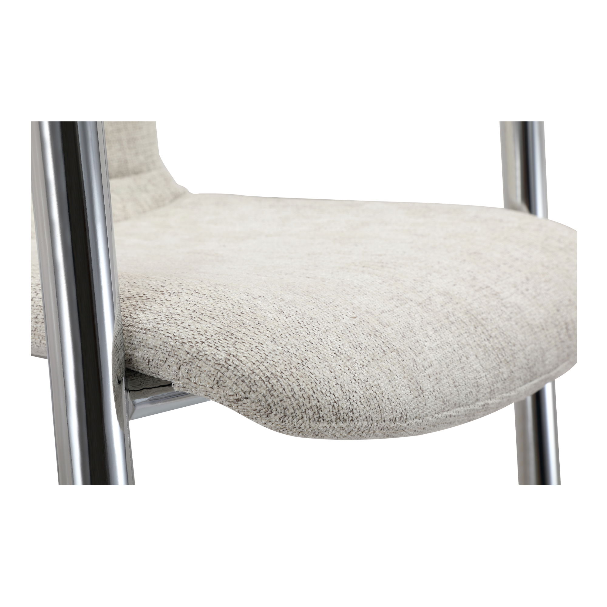 Freeman Chrome Frame Counter Stool Blended Cream - Set Of Two, Counter & Bar Stool by Moe's Home, 22" width x 36" height x 24" depth View 8