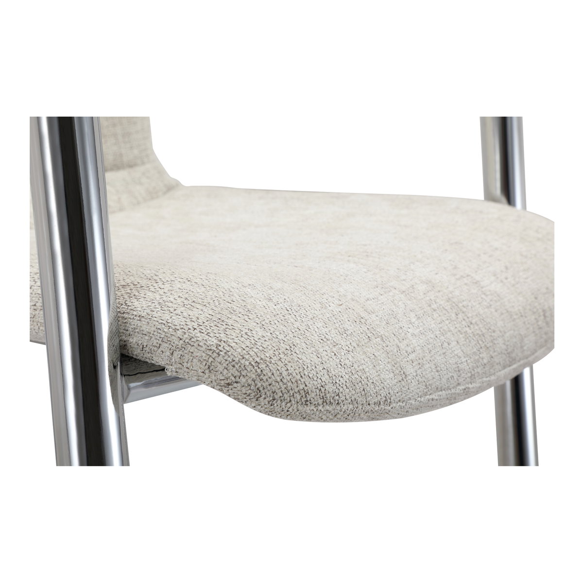 Freeman Chrome Frame Counter Stool Blended Cream - Set Of Two, Counter & Bar Stool by Moe's Home, 22" width x 36" height x 24" depth View 8