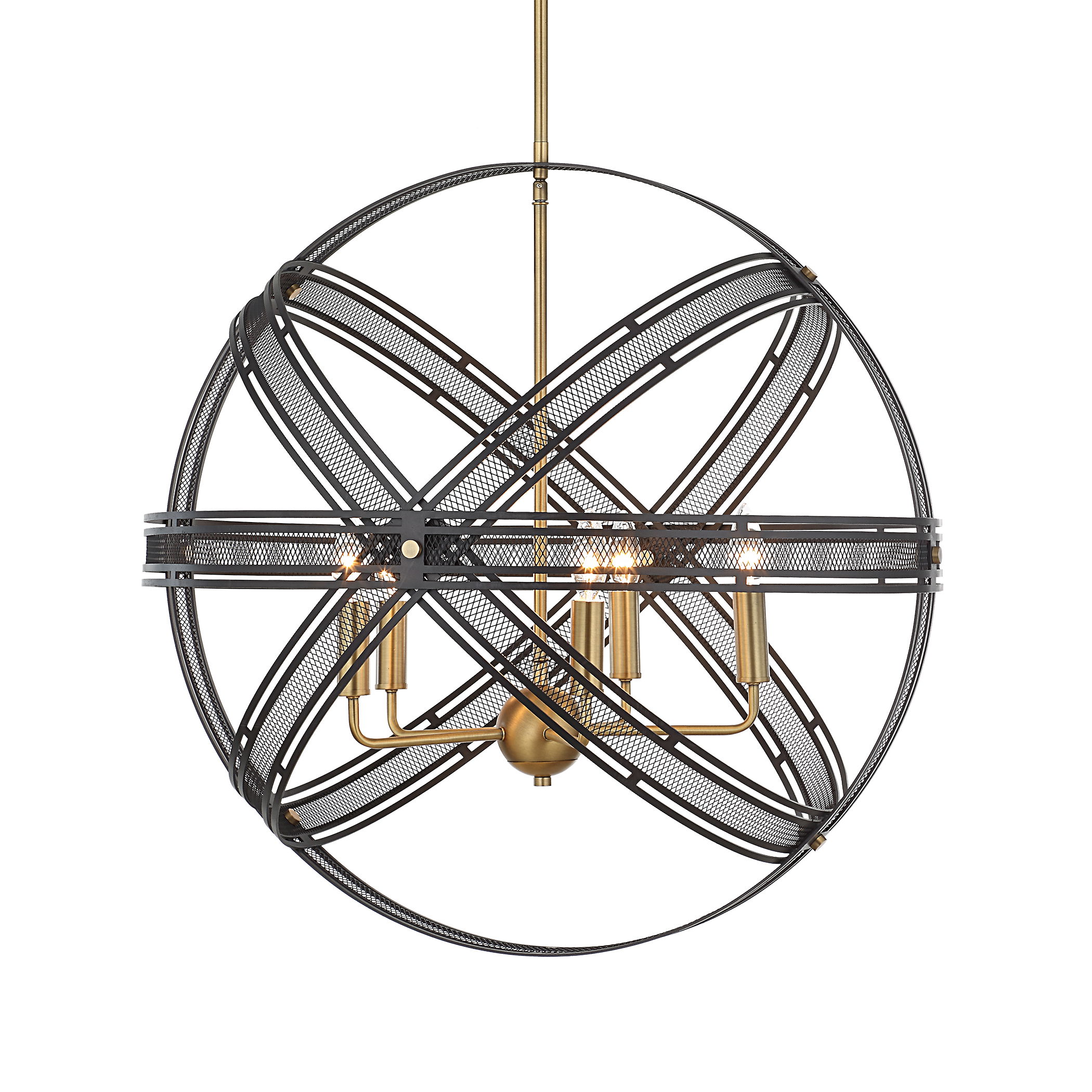 Spherical 5 Light Pendant, Ceiling Light by Uttermost, 27.75" width x 27.5" height x 27.75" depth View 1