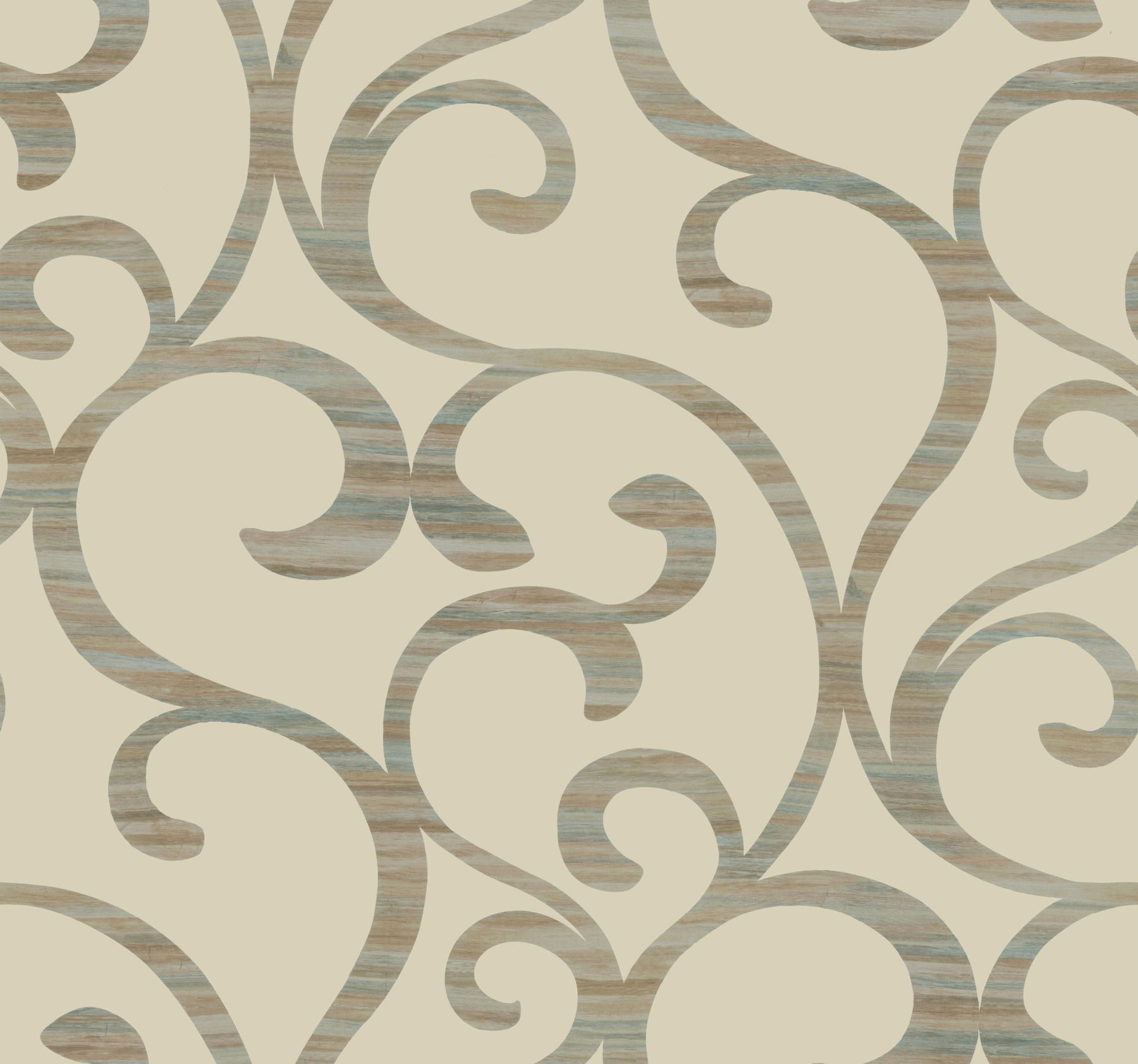 Beige Metallic Dazzling Coil Wallpaper large image 