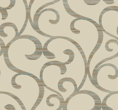 Beige Metallic Dazzling Coil Wallpaper