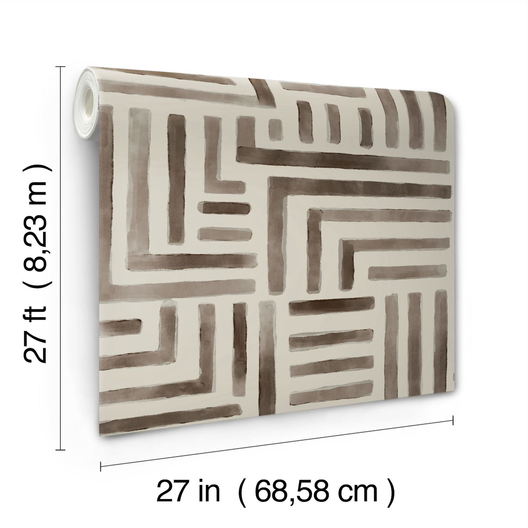 Painterly Labyrinth Warm Neutral Wallpaper large image 