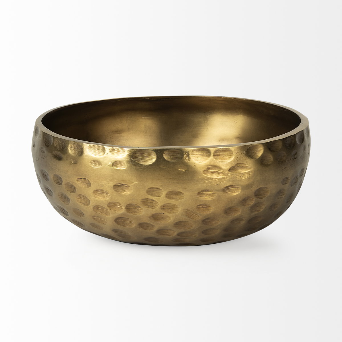 Karmel 12L x 12W Gold Hammered Aluminum Bowl, Decorative Bowl by Mercana, 11.42" length x 11.42" width x 3.94" height View 6