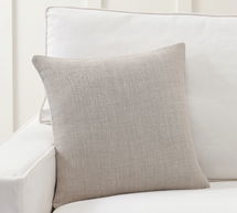 Online Designer Other Belgian Linen Pillow & Down Alternative Insert Bundle, 18" x 18", Pewter