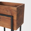 Jadine Set of 2 Medium Brown Wood with Black Metal Rectangle Frames, Planter by Mercana, 15" length x 12" width x 30" height thumbnail 9
