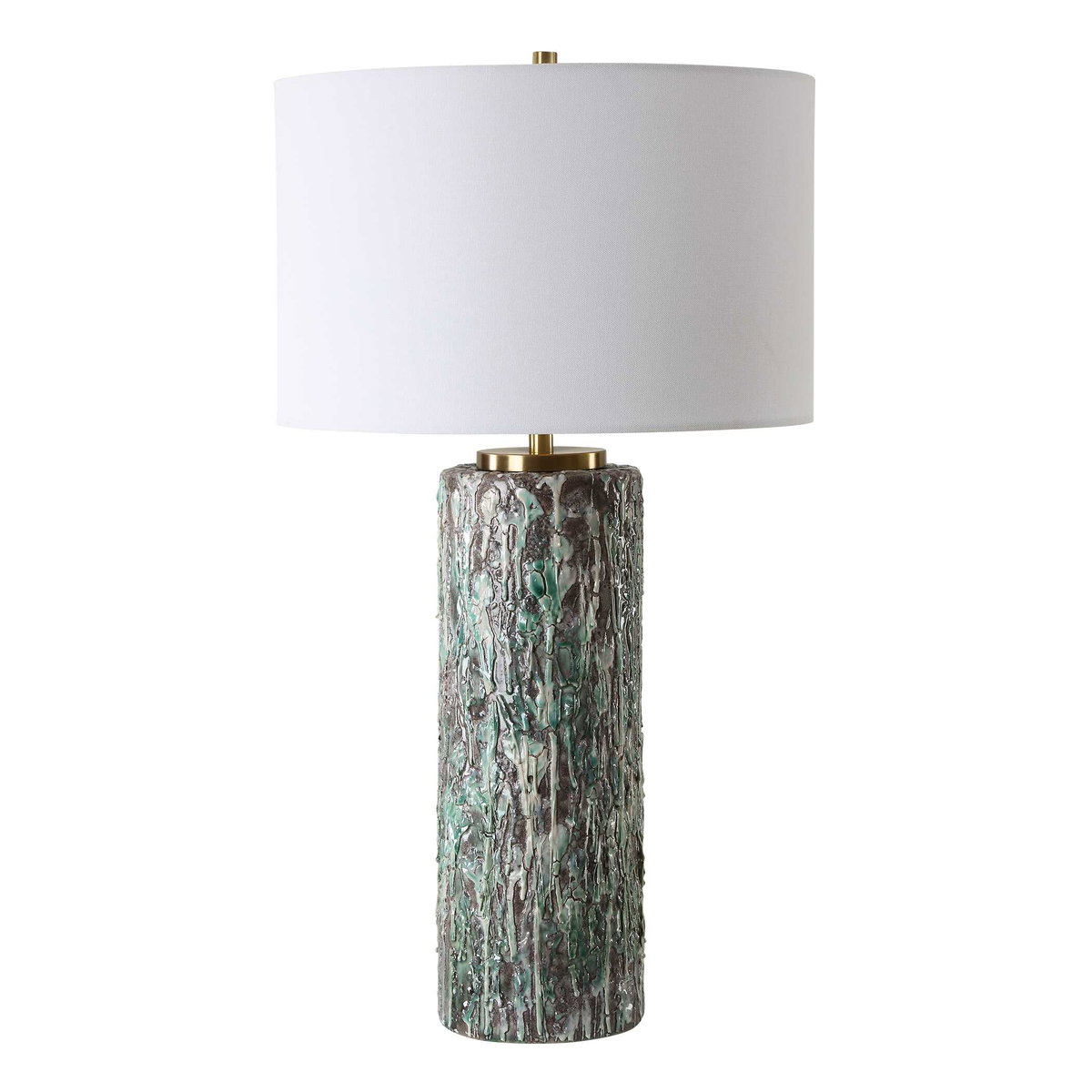 Meltdown Ivory Teal Table Lamp, by Uttermost, 1'4" width x 2'4.5" height x 1'4" depth View 5
