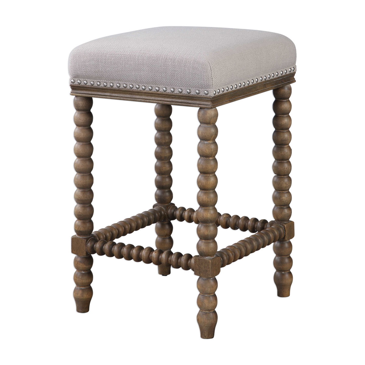 Pryce Wooden Counter Stool, Counter & Bar Stool by Uttermost, 15" width x 25.5" height x 15" depth View 4