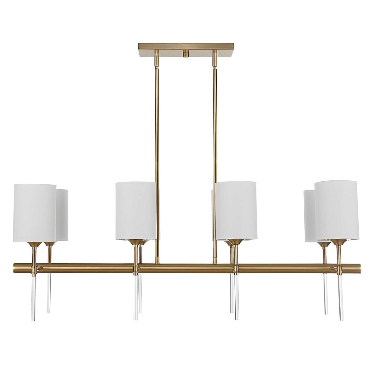 Awyr 8 Light Linear Chandelier, Pendant by Uttermost, 43.5" width x 16.5" height x 16" depth View 4
