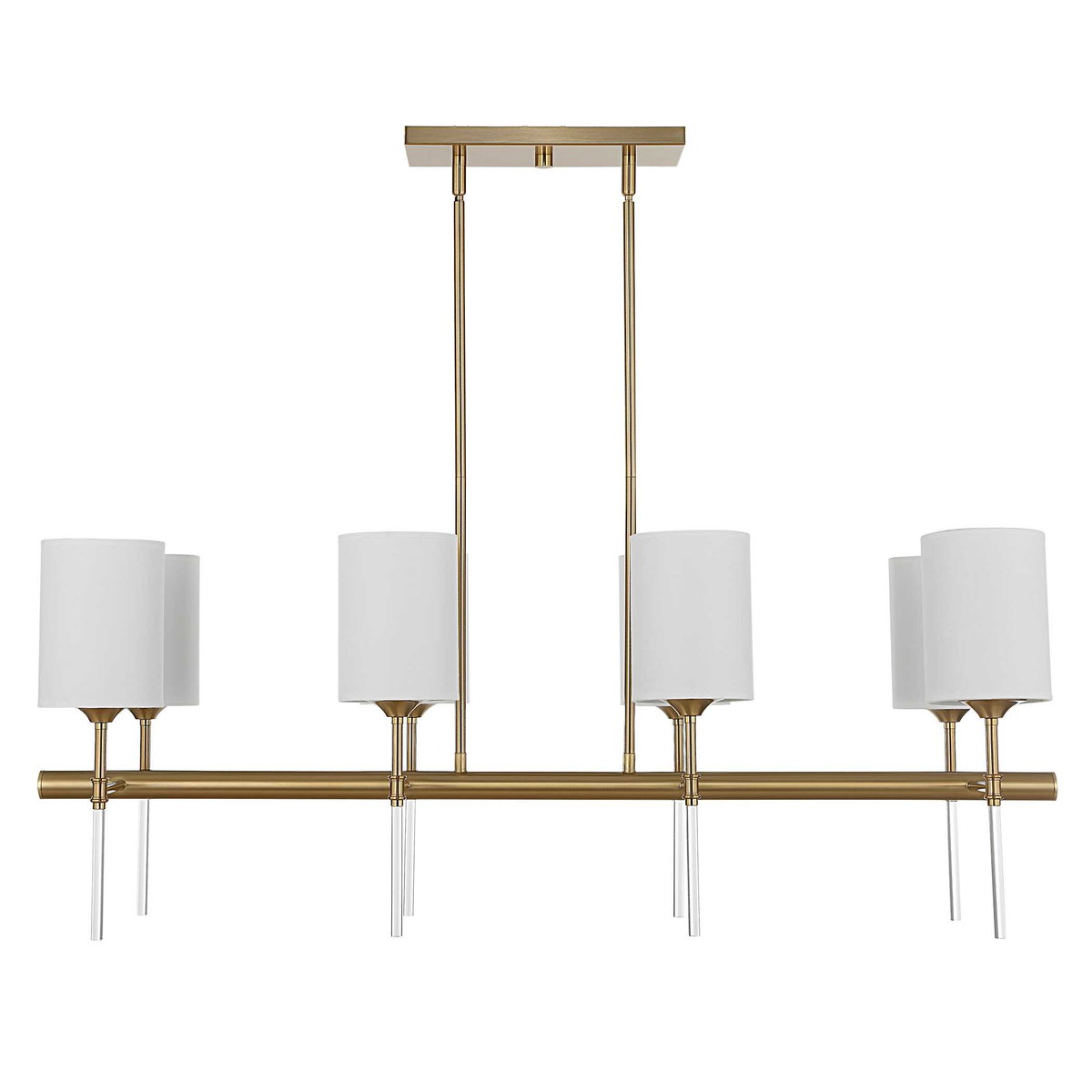 Awyr 8 Light Linear Chandelier, Pendant by Uttermost, 43.5" width x 16.5" height x 16" depth View 4