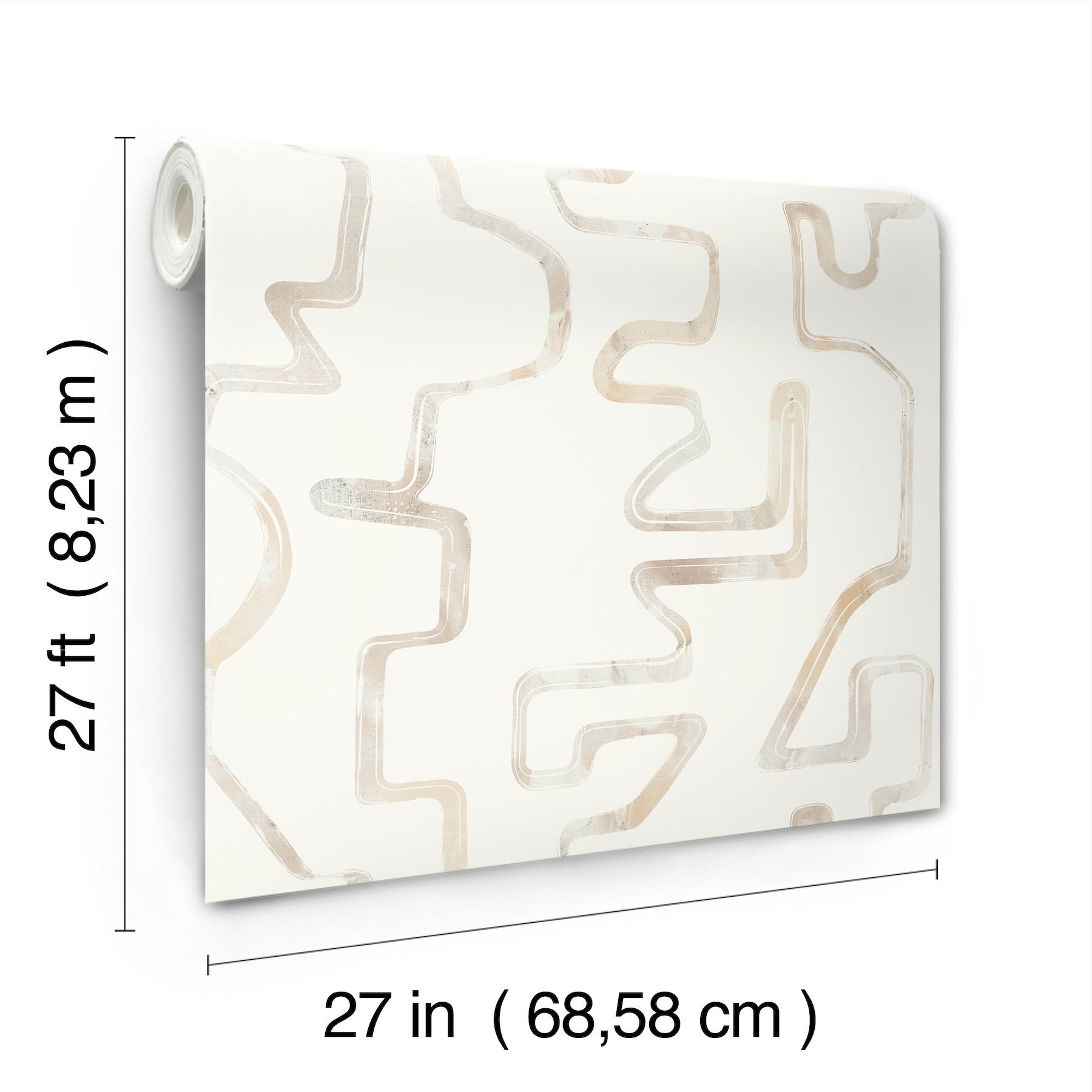 Abstract Aura Caramel & Cream Wallpaper large image 