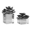 Indian Lotus Metallic Silver Flowers Set/2, Decorative by Uttermost, 6.25" width x 7" height x 6.25" depth thumbnail 3