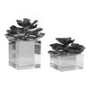 Indian Lotus Metallic Silver Flowers Set/2 thumbnail 2