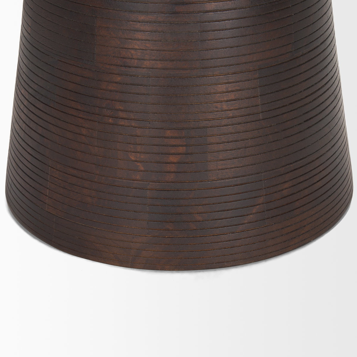 Novell Dark Brown Wood Pedestal Accent Table, Side & End Table by Mercana, 16" length x 16" width x 21" height View 9