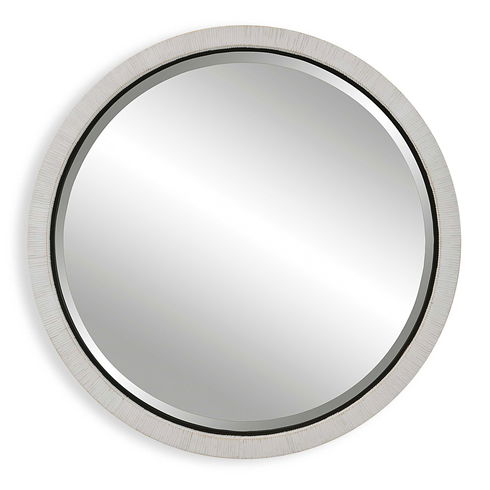 Granada Whitewash Round Mirror