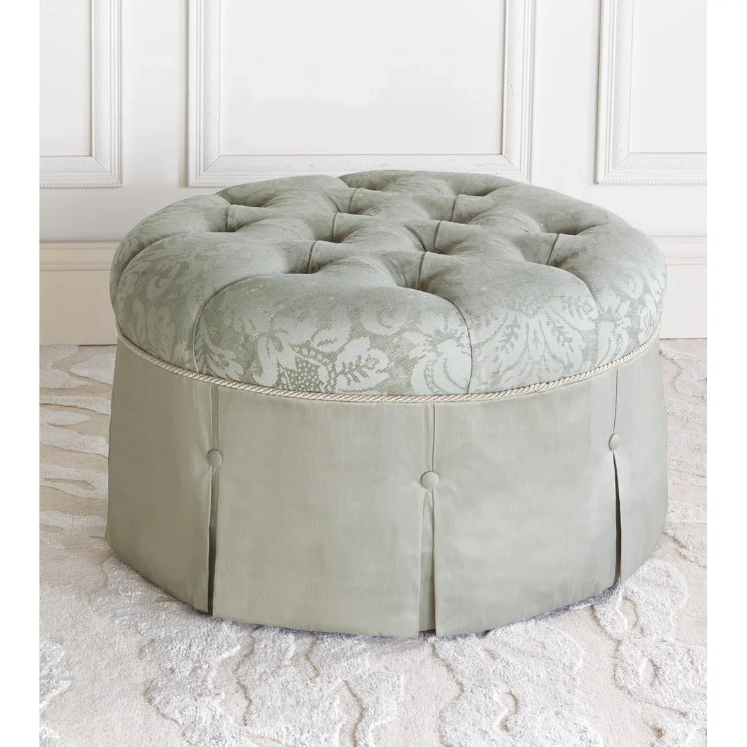 Lourde Round Ottoman, by Eastern Accents, 29" width x 19" height x 29" depth View 2
