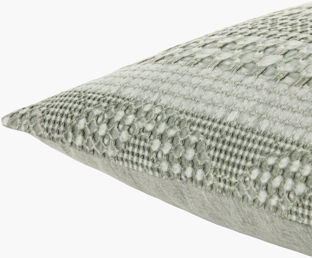 Washed Waffle Accent Pillow, Decorative Pillow by Surya, 18" length x 18" width