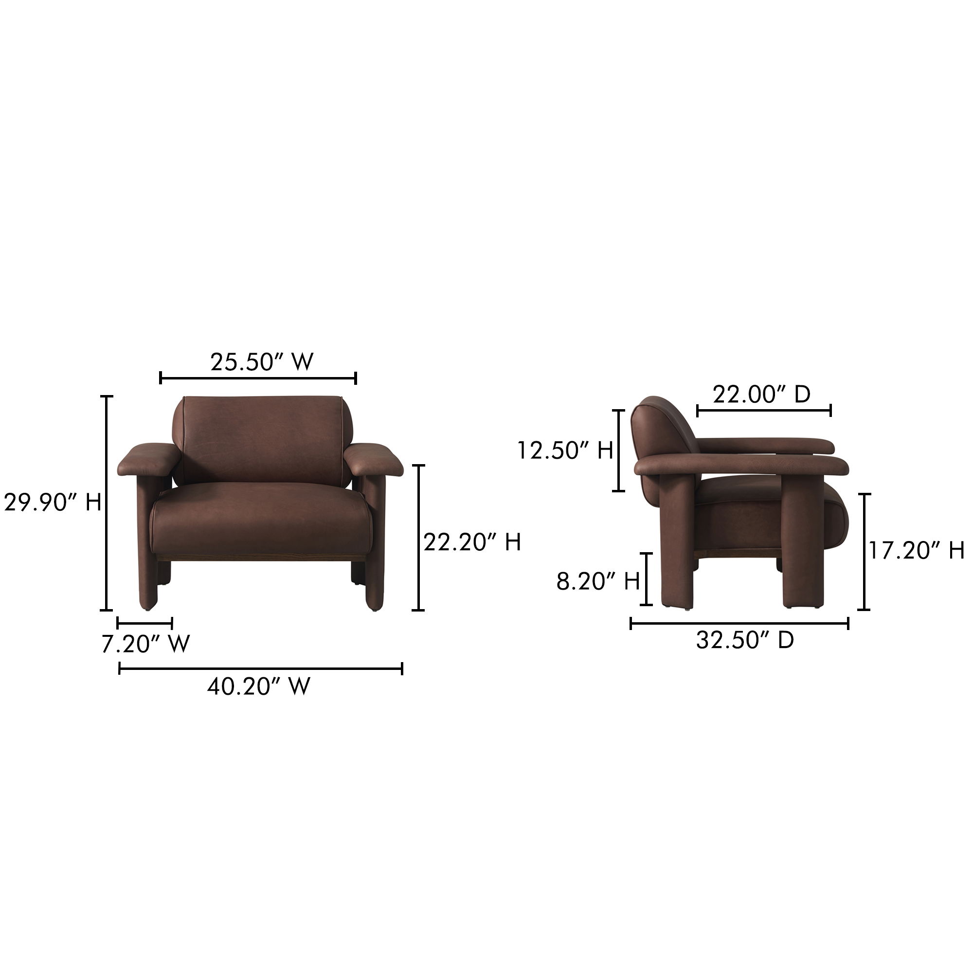 Marcello Lounge Chair Dark Brown large image 