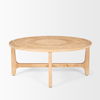 Taylin Light Brown Wood Round Coffee Table, by Mercana, 39" length x 39" width x 16.75" height thumbnail 5
