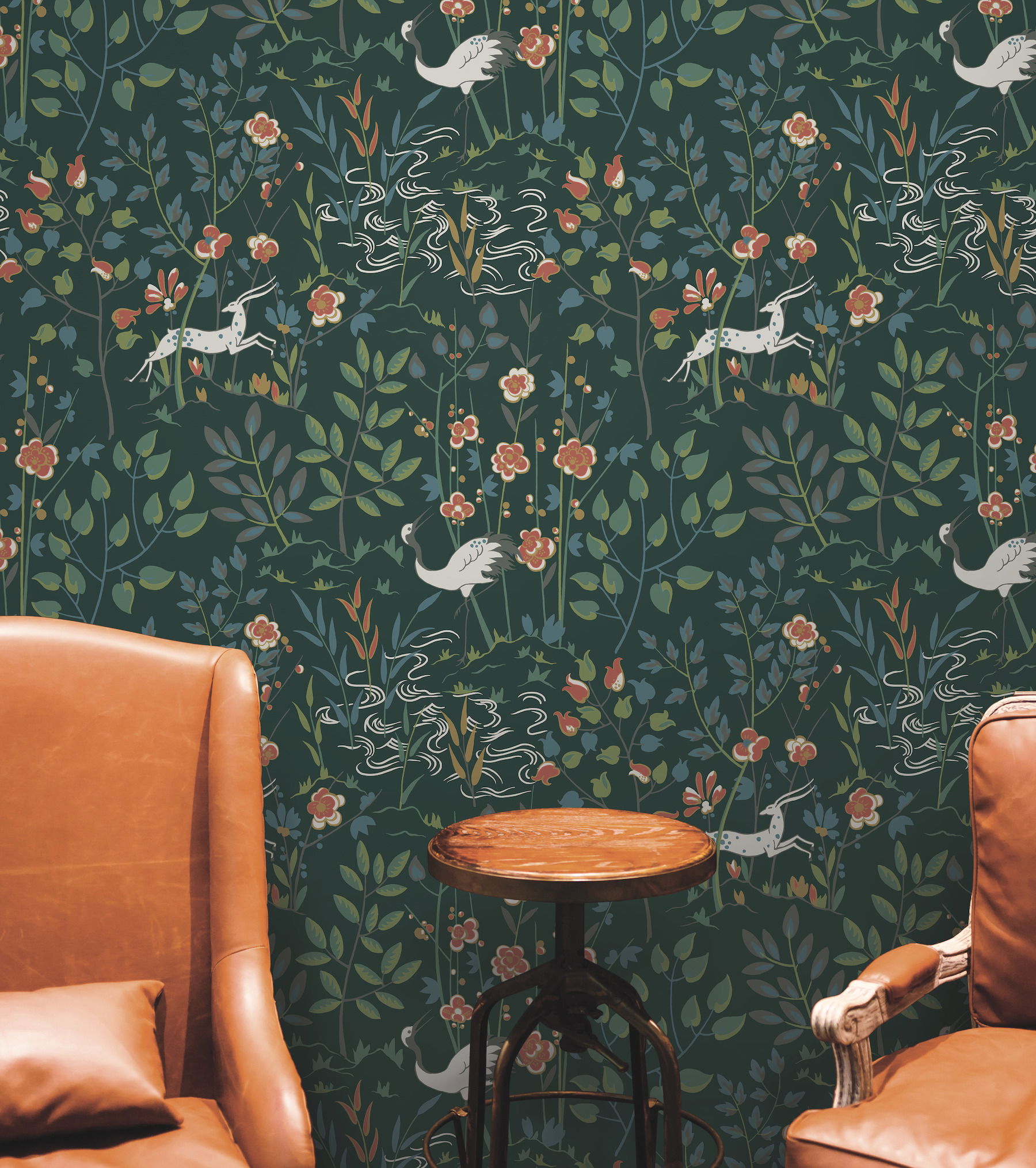 Aspen Dark Green Wallpaper large image 