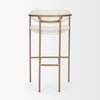 Parker Low Back 30.25in Seat Bar Stool | Cream Fabric with Gold Metal, Counter & Bar Stool by Mercana, 19" length x 19.75" width x 40" height thumbnail 6