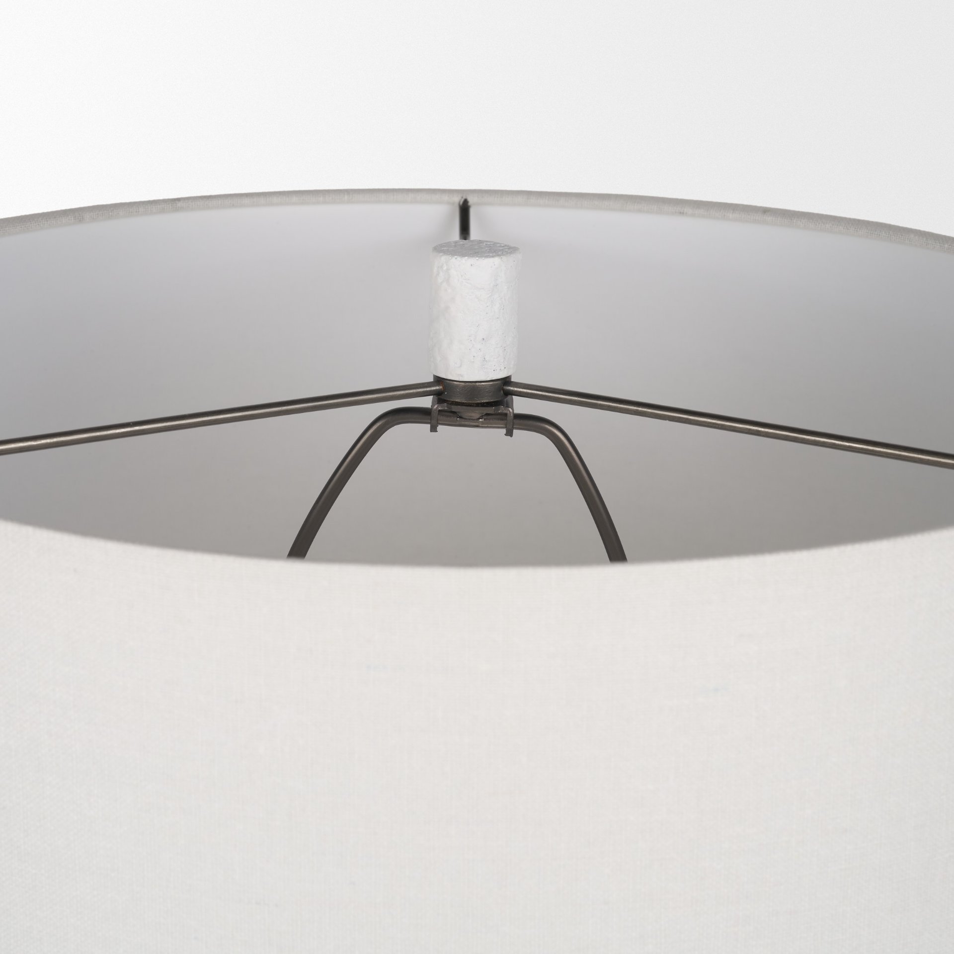 Everly   White Cement with Beige Shade Table Lamp, by Mercana, 15" length x 15" width x 27.5" height View 5