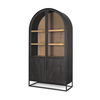 Sloan 80.5H Black Wood with Black Metal Frame Arched Cabinet, Cabinets & Sideboard by Mercana, 42" length x 18.5" width x 80" height thumbnail 1