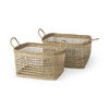 Bellisa 18.5L x 14.6W x 11.0H (Set of 2) Medium Brown Seagrass Rectangular Basket with Handles, Bins & Basket by Mercana, 18.5" length x 13.39" width x 11.02" height thumbnail 1