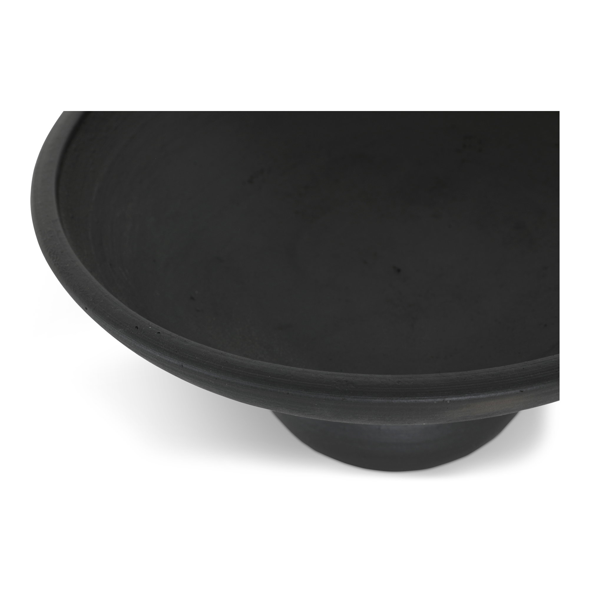Asha Decorative Bowl Black Terracotta, by Moe's Home, 13" width x 6.5" height x 13" depth View 3