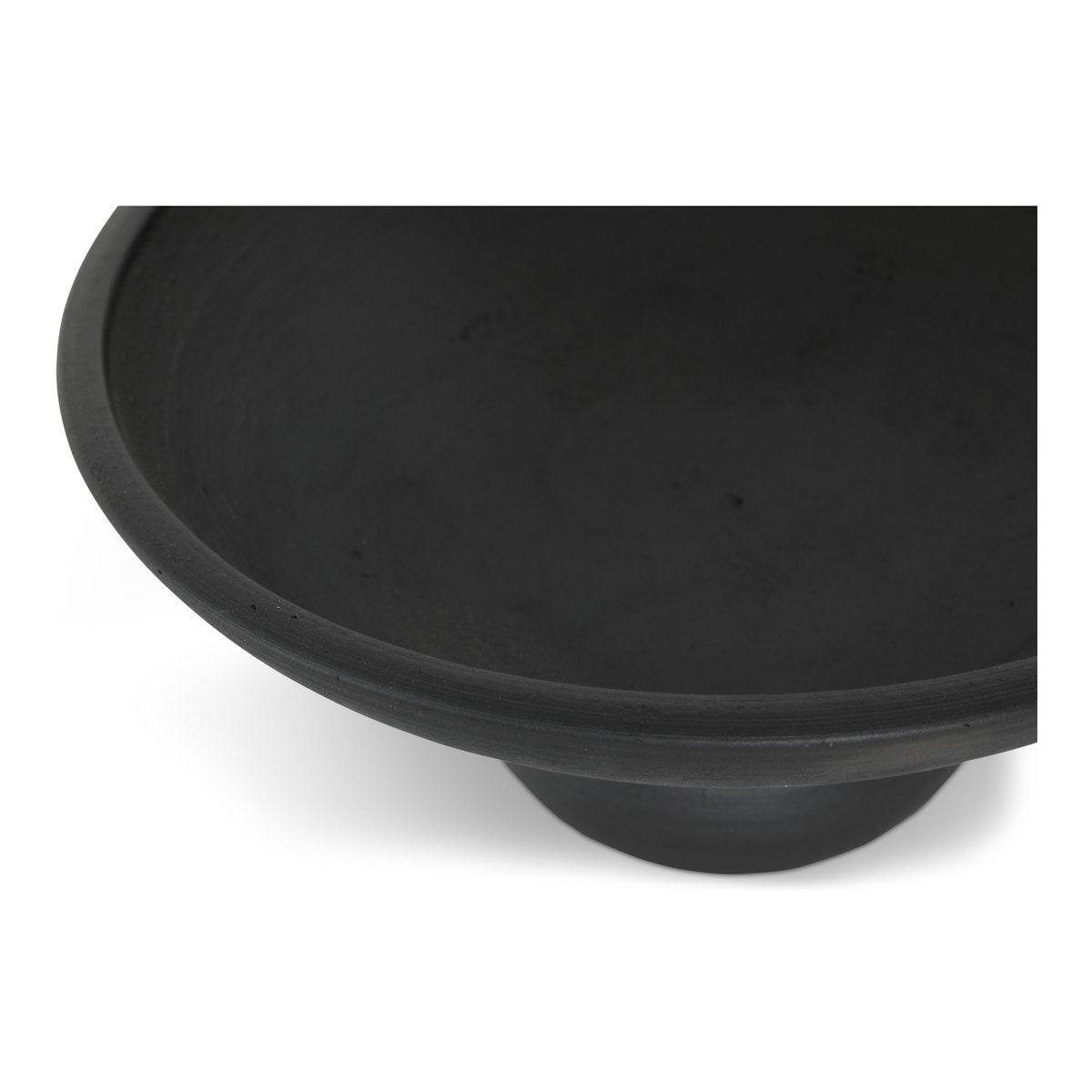 Asha Decorative Bowl Black Terracotta, by Moe's Home, 13" width x 6.5" height x 13" depth View 3