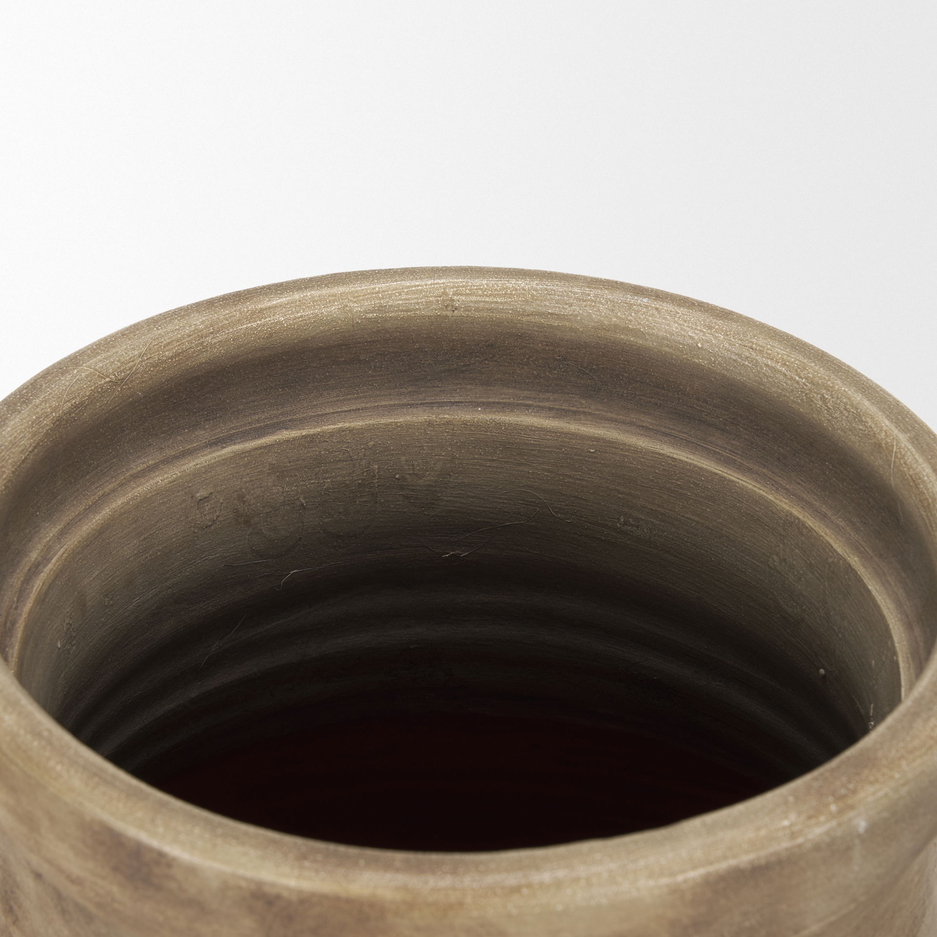 Tulsi Small Matte Earth Brown Ceramic Floor Vase large image 