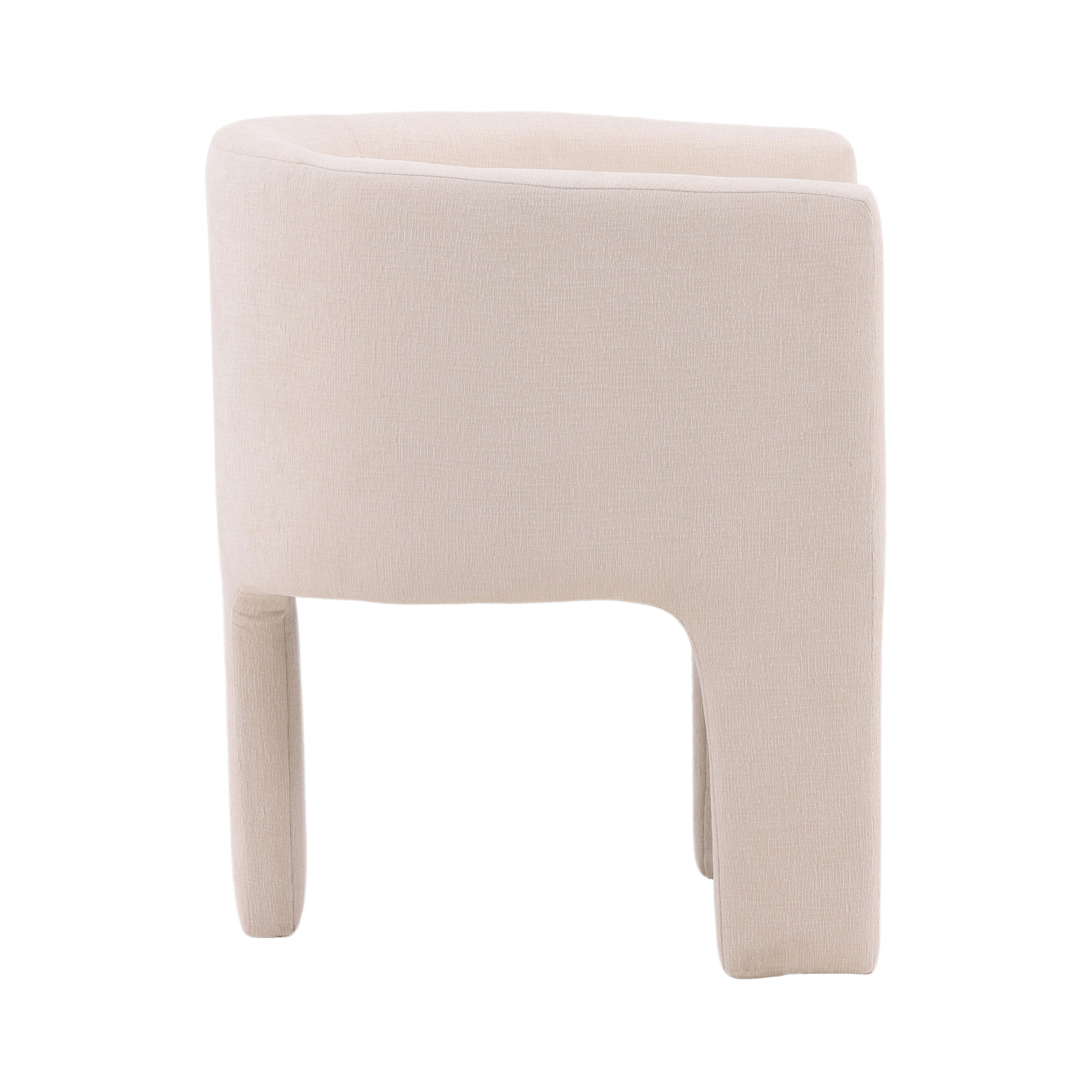 Olimpia Dining Chair Cream, by Dovetail, 24" width x 28" height x 22.75" depth View 3