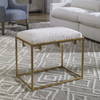 Paradox Small Gold & White Shearling Bench, Benche by Uttermost, 23.5" width x 20.75" height x 15.75" depth thumbnail 2