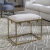Paradox Small Gold & White Shearling Bench, Benche by Uttermost, 23.5" width x 20.75" height x 15.75" depth thumbnail 2