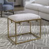 Paradox Small Gold & White Shearling Bench, Furniture by Uttermost, 23.5" width x 20.75" height x 15.75" depth thumbnail 2