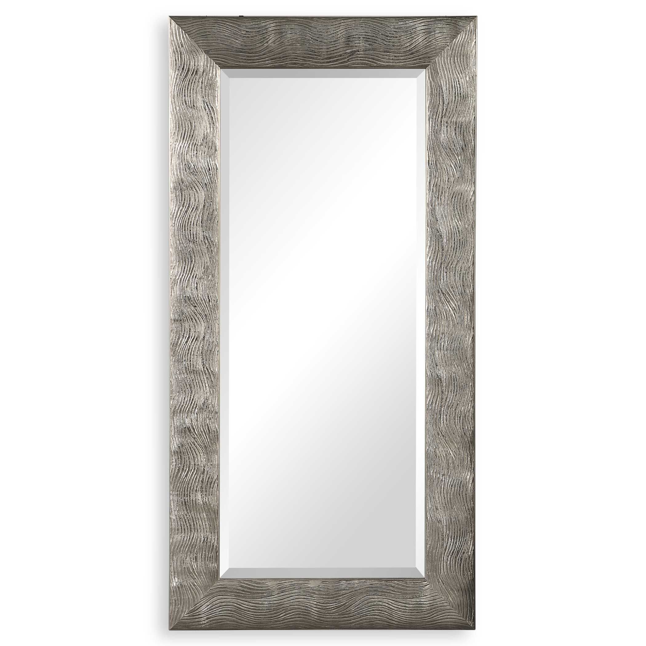 Maeona Metallic Silver Mirror, by Uttermost, 30" width x 60" height x 0.94" depth View 1
